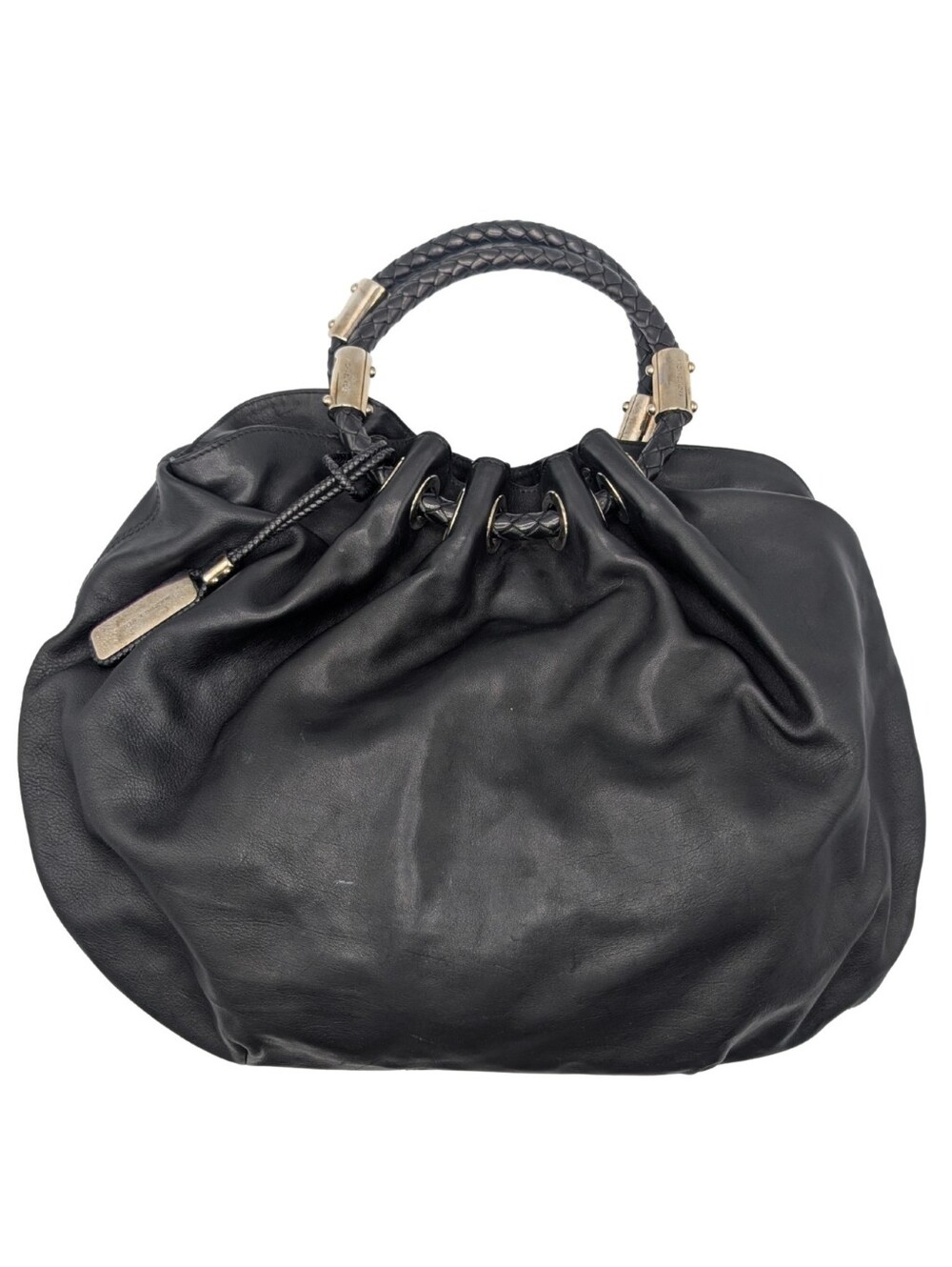 Michael Kors Collection Skorpios Black Leather Handbag With Shoulder Strap